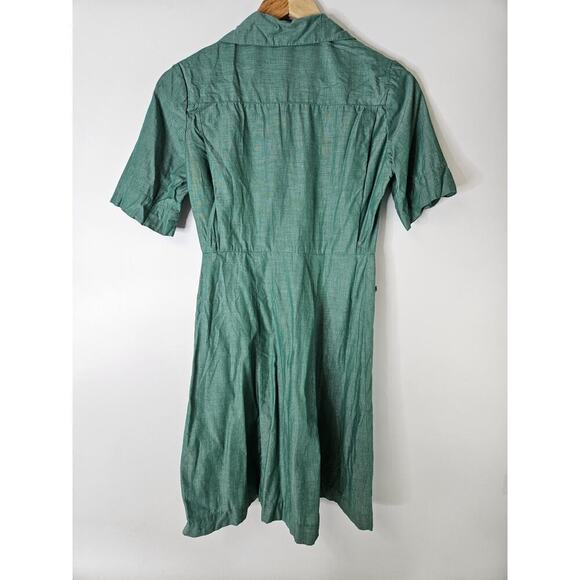 Vtg Official Girl Scout Uniform Green Short Sleeve Tie Belt USA 1960s - Picture 2 of 5
